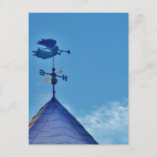 Angel BLOWING HORN WEATHER VANE Vykort