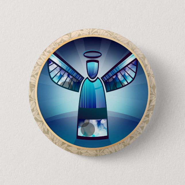 Angel: Blue Angel Pinback Button Knapp (Framsida)
