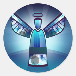 Angel: Blue Angel Runt Klistermärke