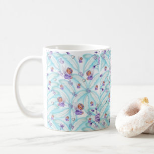Angel Blue Feathers Mugg