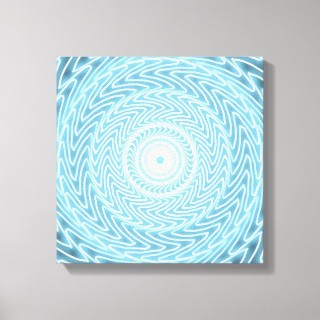 Angel Blue teal swirl mönster Canvastryck (Framsida)