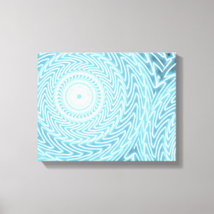 Angel Blue teal swirl mönster Canvastryck