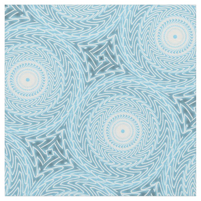 Angel Blue teal swirl mönster Tyg (Närbild)