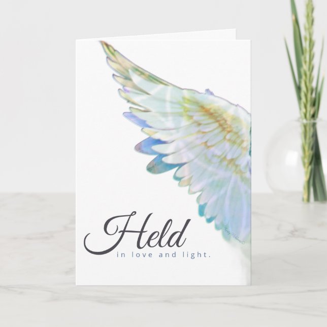 Angel Blue Wing – Held In Love & Light Kort (Framsida)