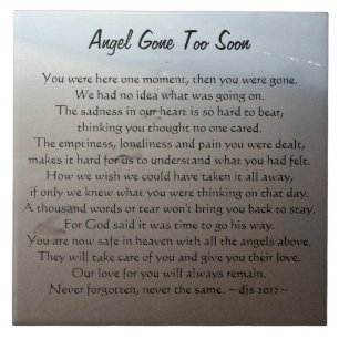 Angel Borta för tidigt minne Kakelplatta