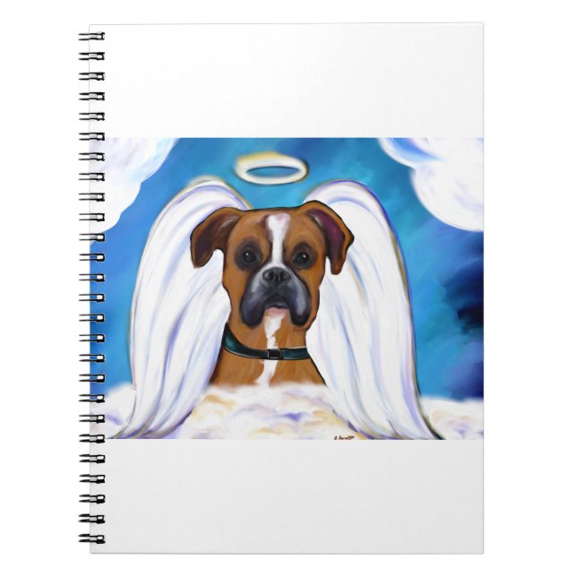 Ängel Boxer Hund Anteckningsbok (Framsidan)