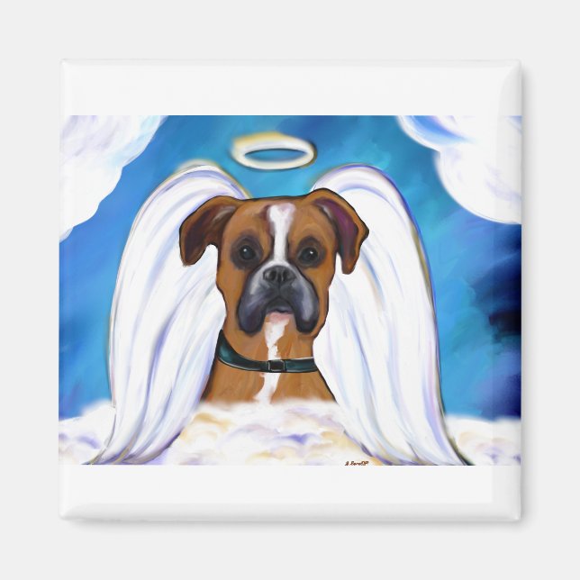Ängel Boxer Hund Magnet (Framsidan)