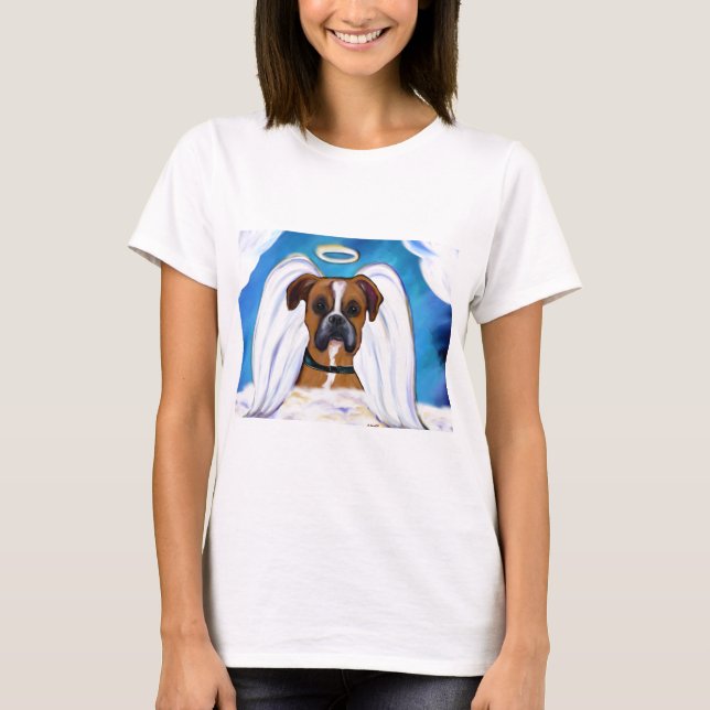 Ängel Boxer Hund T Shirt (Framsida)