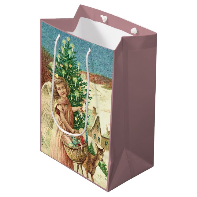 Angel bringing Christmas gifts and presents (Framsidan Vinklad)