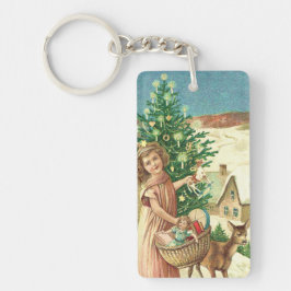 Angel bringing Christmas gifts and presents