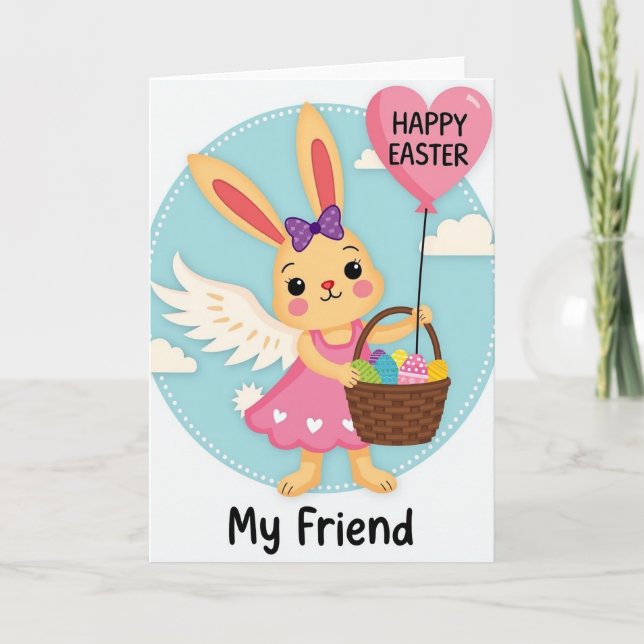 Angel Bunny Friend Holiday Card Kort (Framsida)