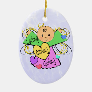 Angel Caregiver Julgransprydnad Keramik