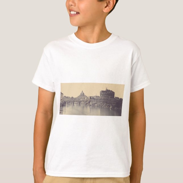 Angel castle och Vatican Dome T Shirt (Framsida)