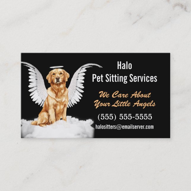 Angel Cat and Hund Pet Sitta Services Visitkort (Framsida)