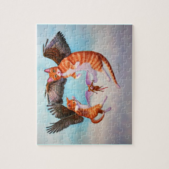 Angel Cat and Mouse Game Pussel (Vertikal)