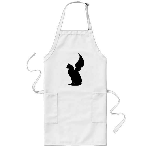 Angel Cat Apron Långt Förkläde (Framsidan)