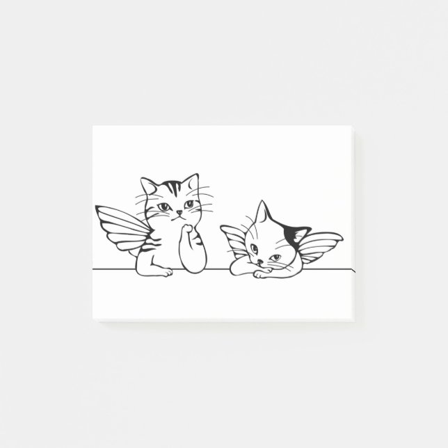 Angel Cat Boring-jul Post-it Block (Framsida)