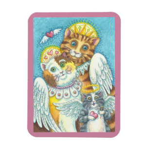 Angel Cat Family PURRS IN HEAVEN MAGNET