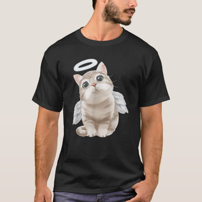 angel cat for lovers cute little cats kitty kitten t shirt (Framsida)