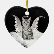 Angel Cat Grått Tabby Pet Memorial