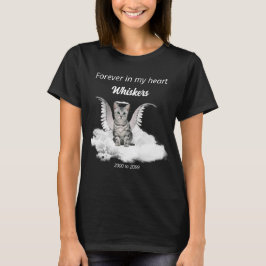 Angel Cat Grått Tabby Pet Memorial T-shirt