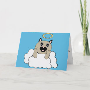 Angel Cat on Cloud Kort