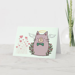 Angel Cat Sympathy Card for Pet Loss Kort