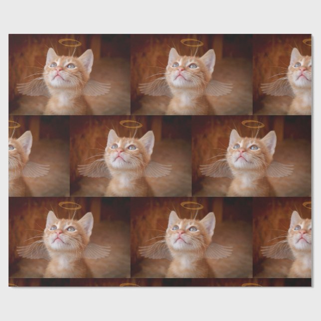 Angel Cat Wrapping Papper Presentpapper (Platt)