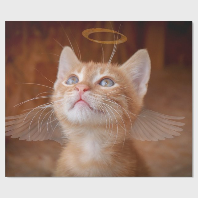 Angel Cat Wrapping Papper Presentpapper (Platt)