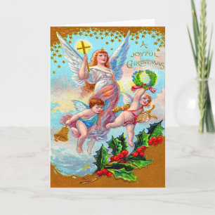 Angel Cherub Christian Kor Bell WandeHolly Helgkort