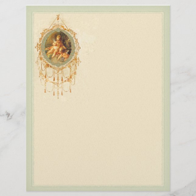 Angel Cherub Ornate Golden Letterhead (Framsida)