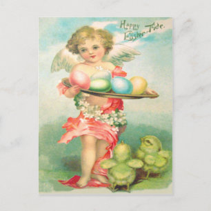 Angel Cherub Påsk Chick Färgad Egg Helg Vykort