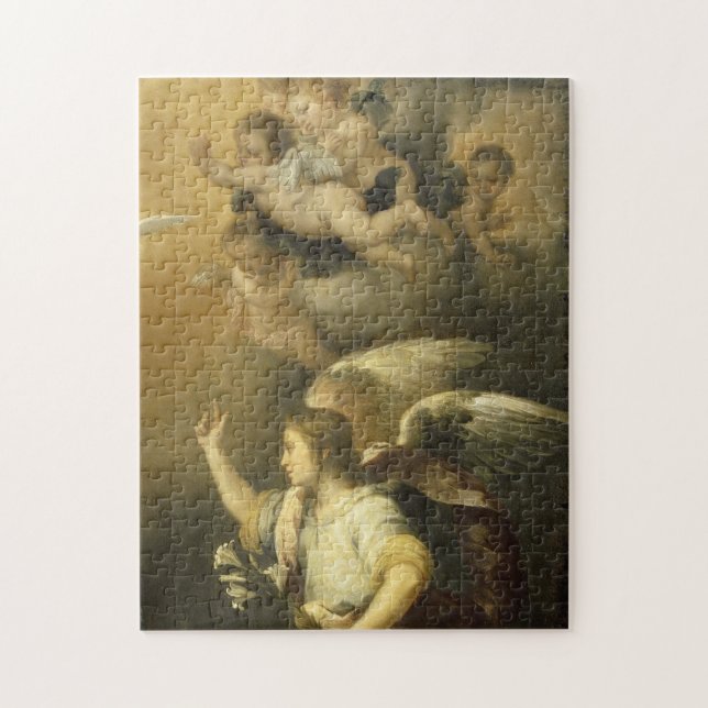 Angel & Cherubs (Annunctiation) Fine Art Pussel (Vertikal)