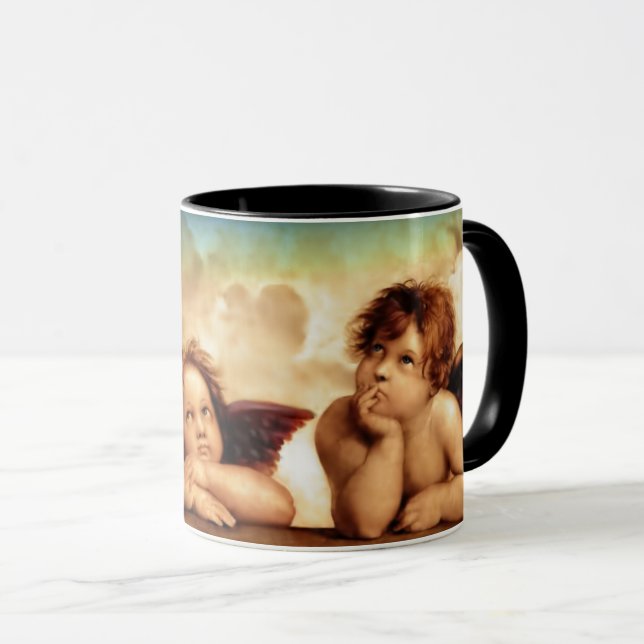 Angel Cherubs av Raphael Sanzio julklapp Mugg (Framsida höger)