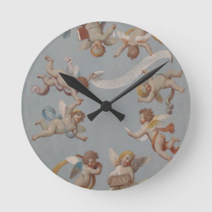 Angel Cherubs Whimsical Renaissance Rund Klocka