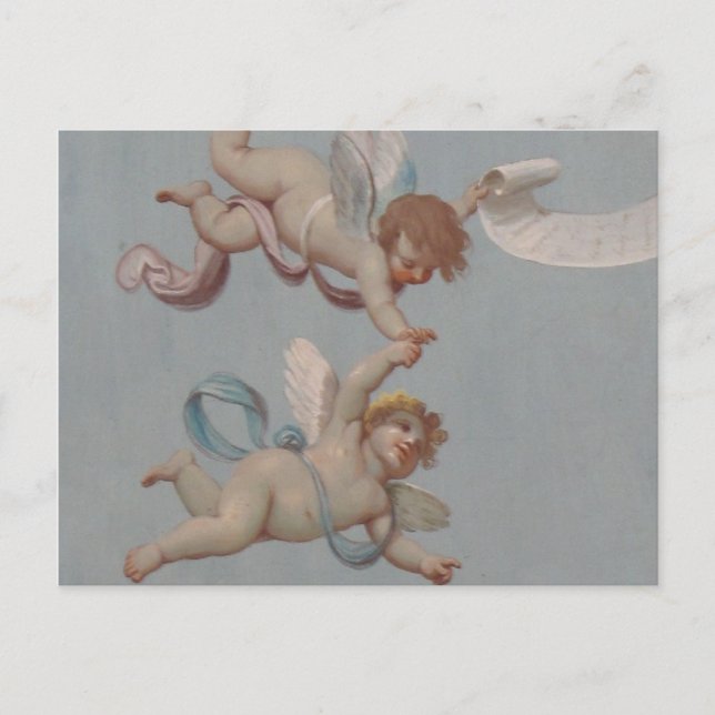 Angel Cherubs Whimsical Renaissance Vykort (Framsida)