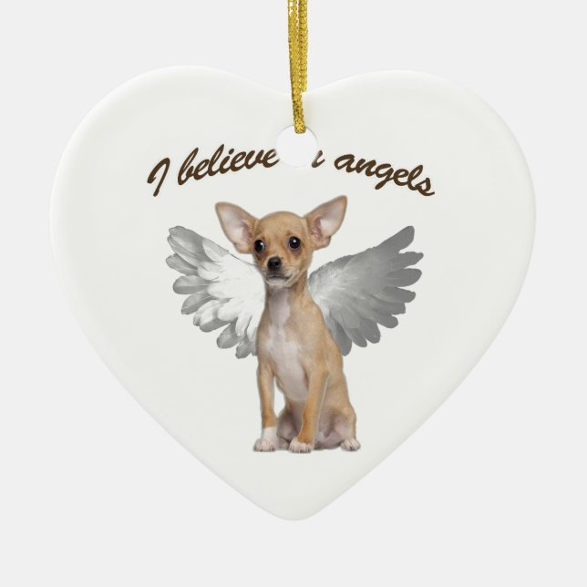 Angel Chihuahua Julgransprydnad Keramik (Framsidan)