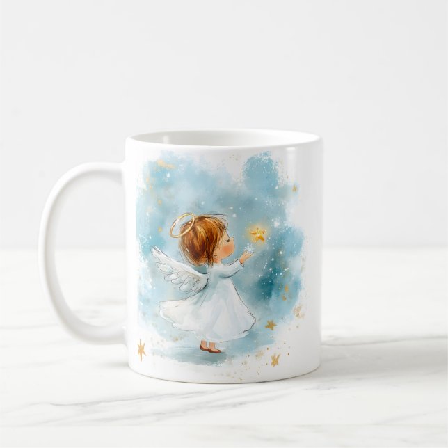 Angel Christmas Mug Holiday Gift Kaffemugg (Vänster)