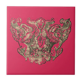 Angel – Coat of arms – Emblem pink Kakelplatta