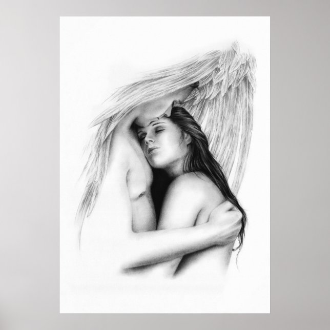 Angel Couple Soulmate Kärlek Poster (Framsidan)