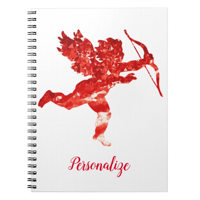 Angel Cupid Red Cherub Anteckningsbok (Framsidan)