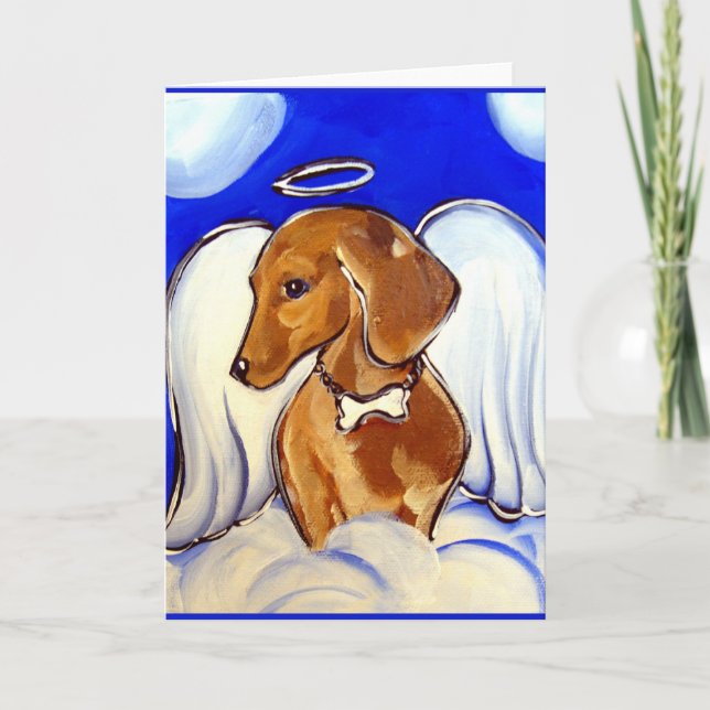 Angel Dachshund Kort (Framsida)