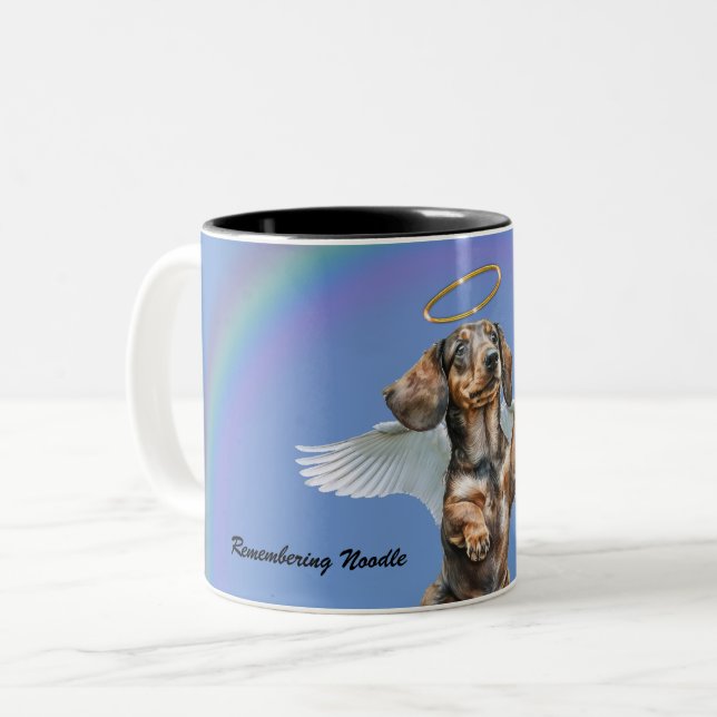 Angel Dachshund Memory Coffee Mugg (Framsida vänster)