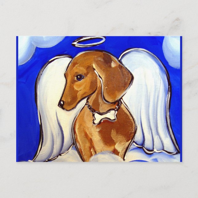 Angel Dachshund Vykort (Framsida)