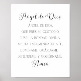 Angel de Dios Spain Prayer Poster