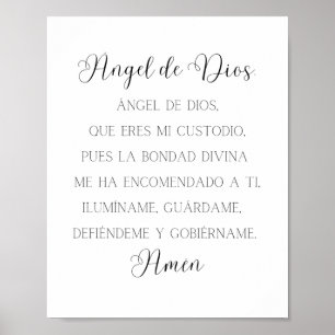 Angel de Dios Spain Prayer Poster