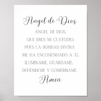 Angel de Dios Spain Prayer Poster