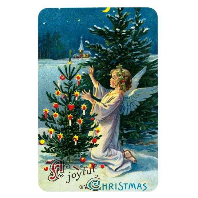 Angel Decorating Julgran 2 Magnet (Vertikal)