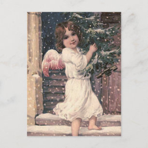 "Angel Delivery" Vintage julvykort Helg Vykort