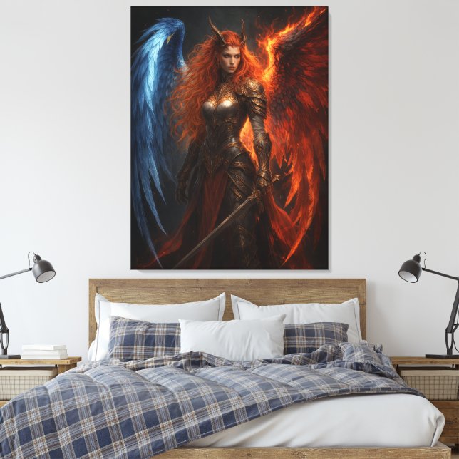 Angel & Demon – Guardian of Light and Fire  Canvastryck (Insitu (sovrum))